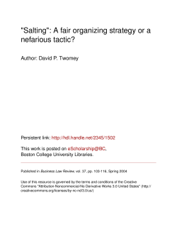 "Salting": A fair organizing strategy or a nefarious tactic?