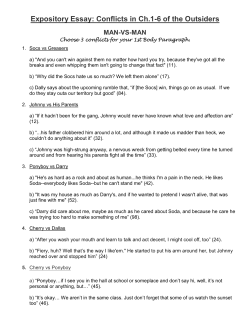 Expository Essay: Conflicts in Ch.1-6 of the Outsiders MAN-VS-MAN