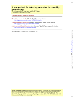 gas exchange A new method for detecting anaerobic threshold by