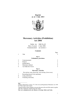 Mercenary Activities (Prohibition) Act 2004