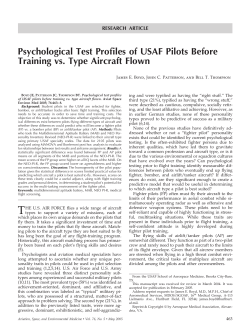Psychological Test Profiles of USAF Pilots Before Training vs. Type