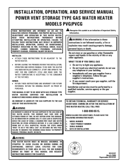 installation, operation, and service manual power vent