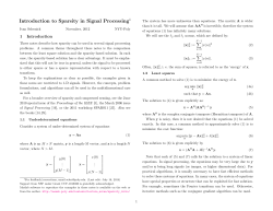 Introduction to Sparsity in Signal Processing
