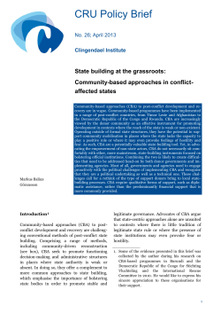 State Building at the Grassroots: Community