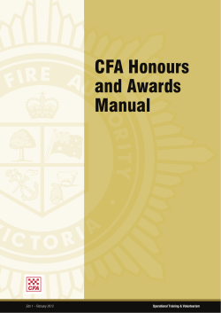CFA Honours and Awards Manual