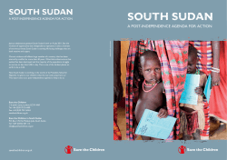 soUtH sUdan: a post-independence agenda for action