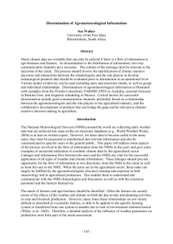 Dissemination of Agrometeorological Information