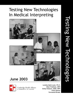 Testing New Technologies in Medical Interpreting