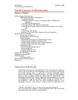 The Psychology of Waiting Lines