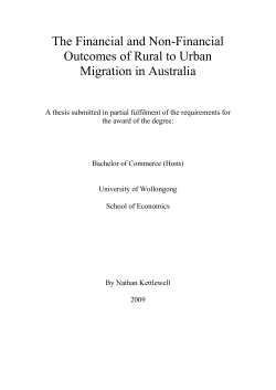 The Financial and Non-Financial Outcomes of Rural to Urban
