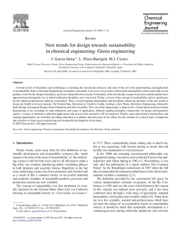 New trends for design towards sustainability in chemical engineering