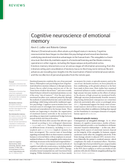 Cognitive neuroscience of emotional memory