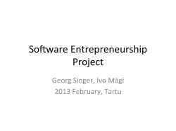 Software Entrepreneurship Project
