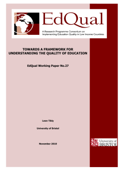 towards a framework for understanding the quality of education