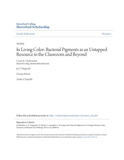 In Living Color: Bacterial Pigments as an Untapped Resource in the