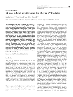 G2 phase cell cycle arrest in human skin following UV