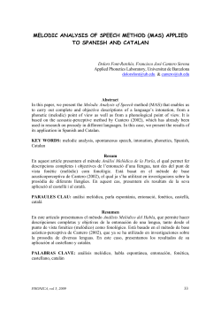 melodic analysis of speech method (mas) applied to spanish and