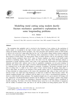 Modelling metal cutting using modern ductile fracture mechanics