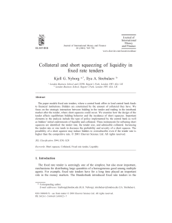 Collateral and short squeezing of liquidity in fixed rate tenders