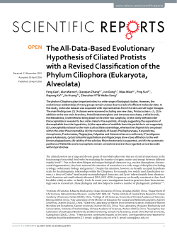 The All-Data-Based Evolutionary Hypothesis of Ciliated Protists with