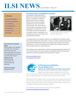 ILSI News Vol 29 No 1 vFinal - International Life Sciences Institute