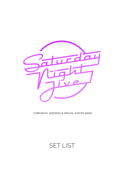 SET LIST - Saturday Night Jive