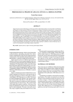 Phenology of argan – Fouzia Bani