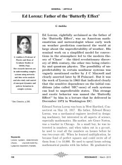 Ed Lorenz: Father of the `Butterfly Effect`