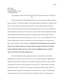 John Smith Mrs. Fimbinger Freshman English 1 Hour 16 November