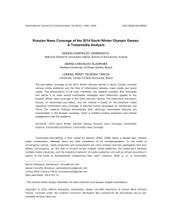 Russian News Coverage of the 2014 Sochi Winter Olympic Games