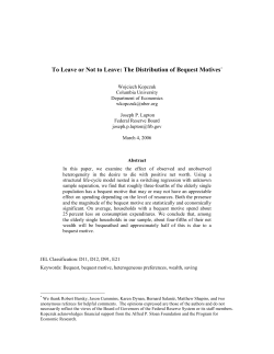 The Distribution of Bequest Motives