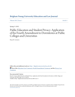 Public Education and Student Privacy: Application of the Fourth