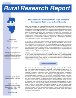 The Cooperative Business Model as an Economic Development