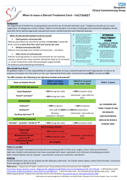 Advice to prescribers on when to issue steroid