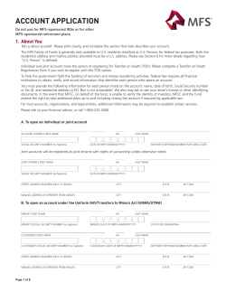 account application - MFS Investment Management