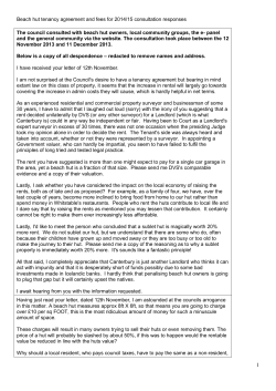 Beach hut tenancy agreement and fees for 2014/15 consultation