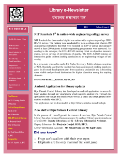 Library e-Newsletter - Biju Patnaik Central Library