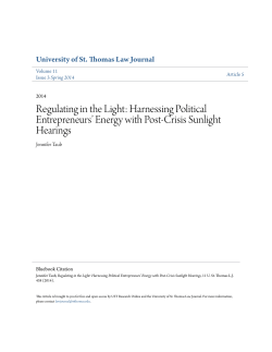 Regulating in the Light - UST Research Online