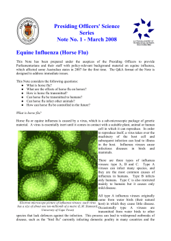 Horse Flu - WHO Collaborating Centre for Reference and Research