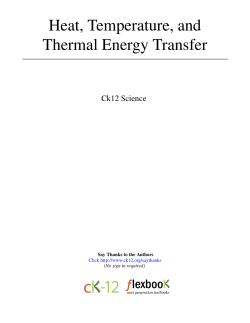 Heat, Temperature, and Thermal Energy Transfer