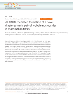 ALKBH8-mediated formation of a novel diastereomeric pair of