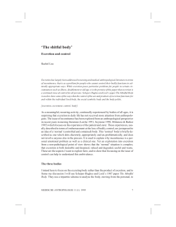 The shitful body - Tijdschrift Medische Antropologie