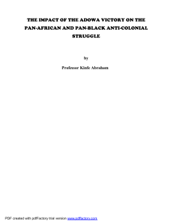 THE IMPACT OF THE ADOWA VICTORY ON THE PAN