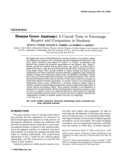 Human gross anatomy: A crucial time to encourage respect and