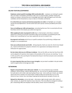tips for a successful job search