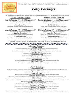 Party Packages - Tutti Toscani