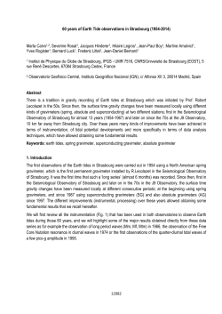 60 years of Earth Tide observations in Strasbourg (1954