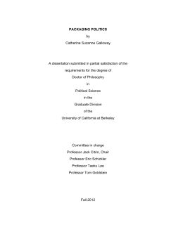 PACKAGING POLITICS by Catherine Suzanne Galloway A
