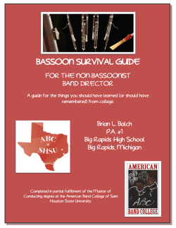 BASSOON SURVIVAL GUIDE - BIG RAPIDS HIGH SCHOOL
