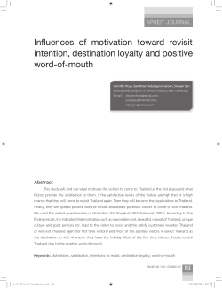 Influences of motivation toward revisit intention, destination loyalty